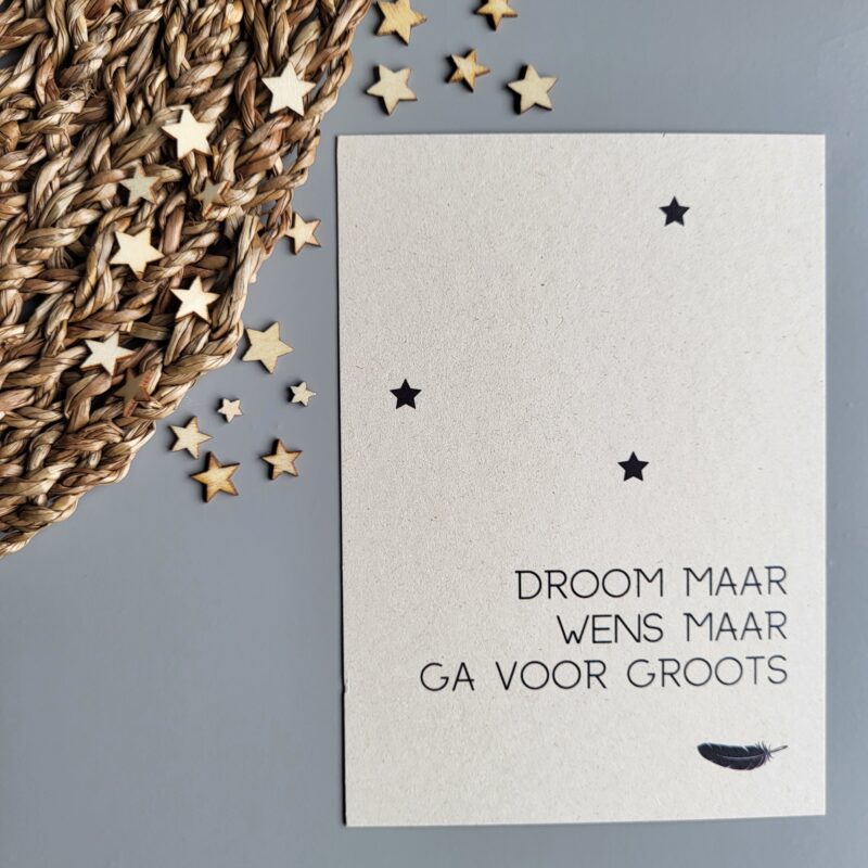 kerstkaart met quote droom