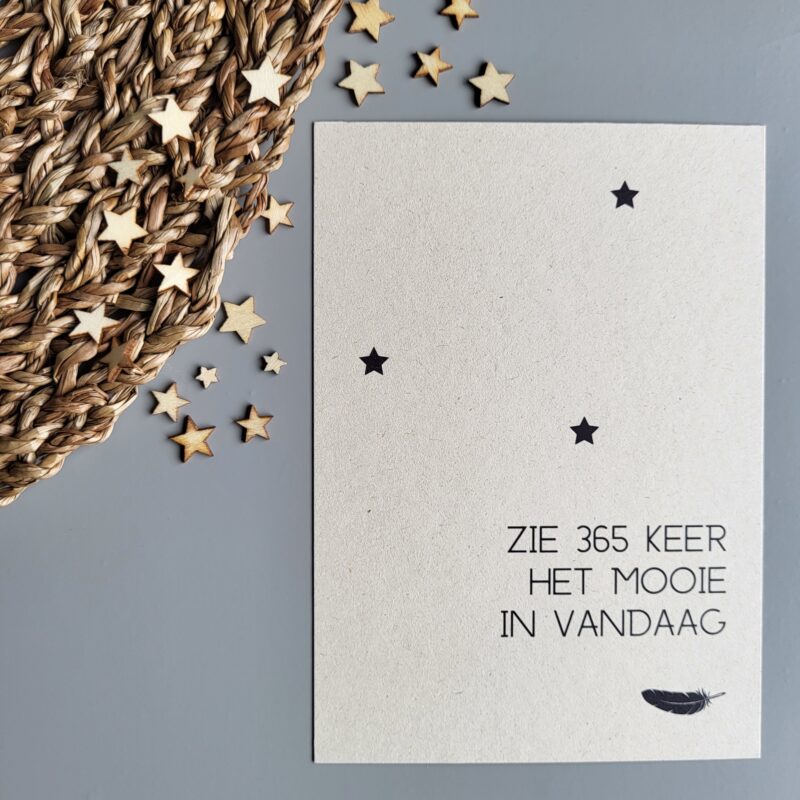 kerstkaart met quote het mooie