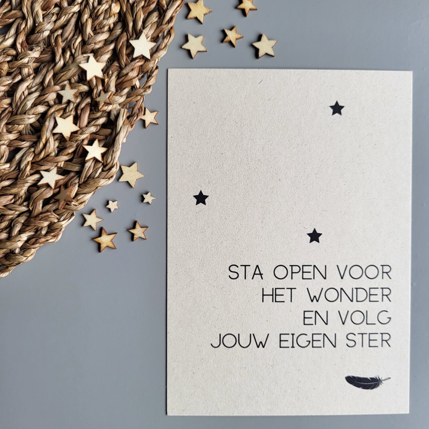 kerstkaart met quote ster